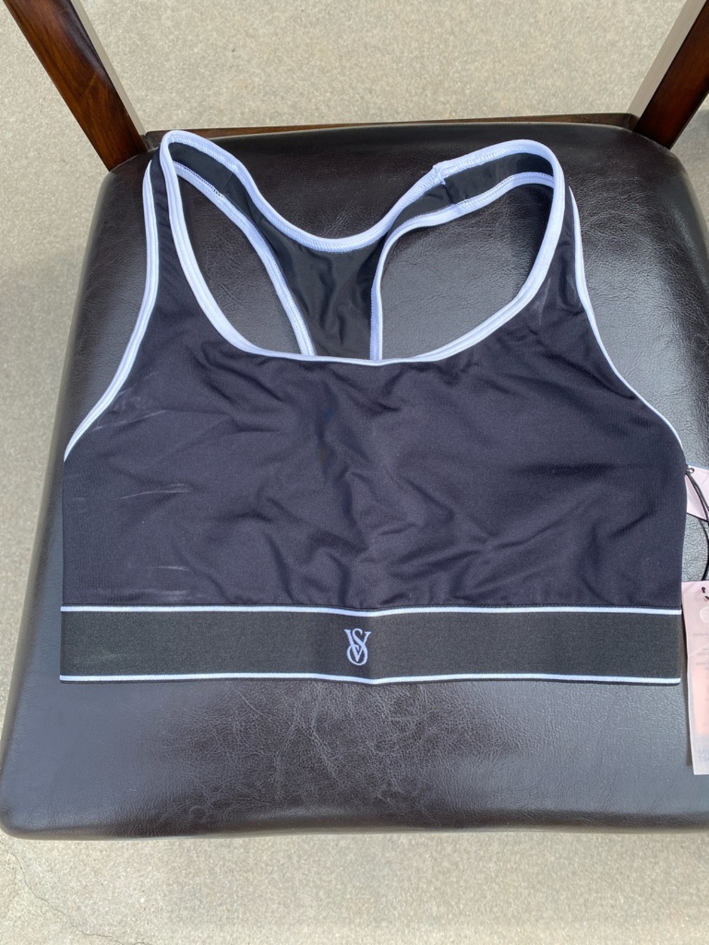 Victoria's Secret Black Sports Bra with White Trim